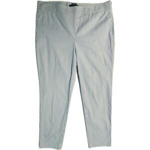 Talbots Chatham Preppy Side Zipper Ankle Pants Women 12 Striped Blue & White